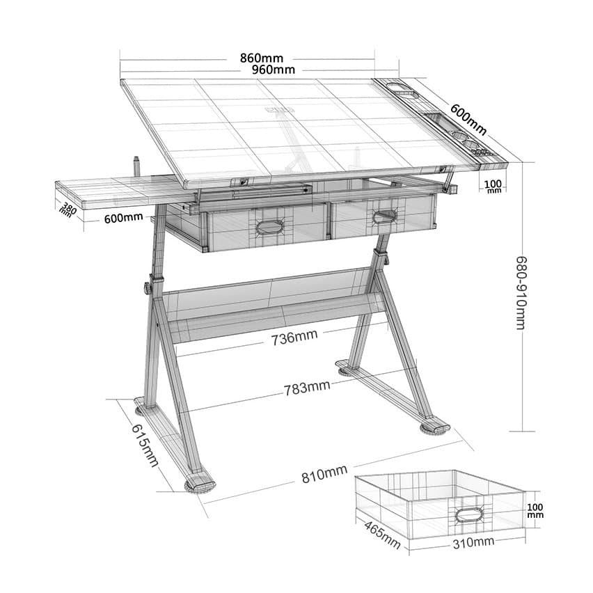 PICASSO Painting Table Adjustable Drawing Table