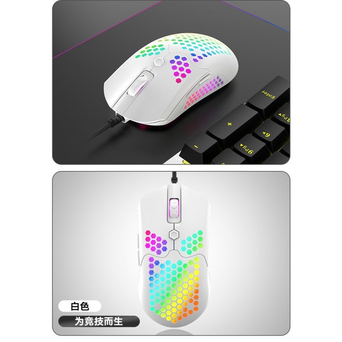 KRAKENT Mouse Gaming RGB Wired Honeycomb Lightweight High DPI