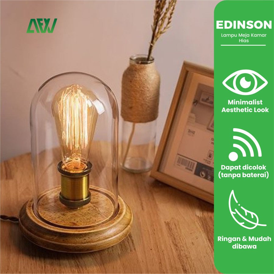 EDINSON LED Decorative Room Table Lamp Retro Vintage Decoration Lamp