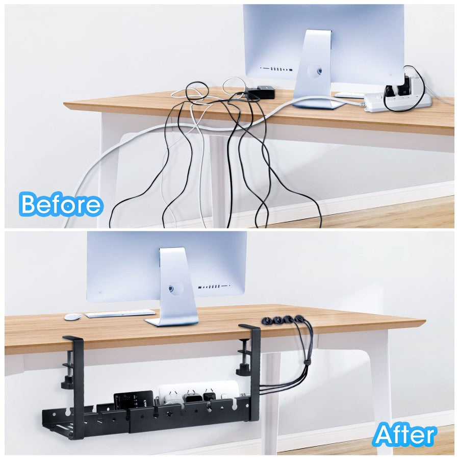 POSTIGA Stainless Steel Under Desk Cable Management Cable Storage Rack ALL FOR WORK