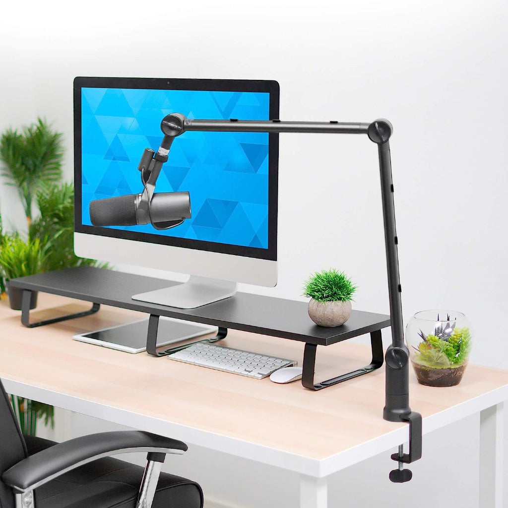 MAX Desk Mic Stand Clamp Microphone Holder Boom Arm Microphone Suspension