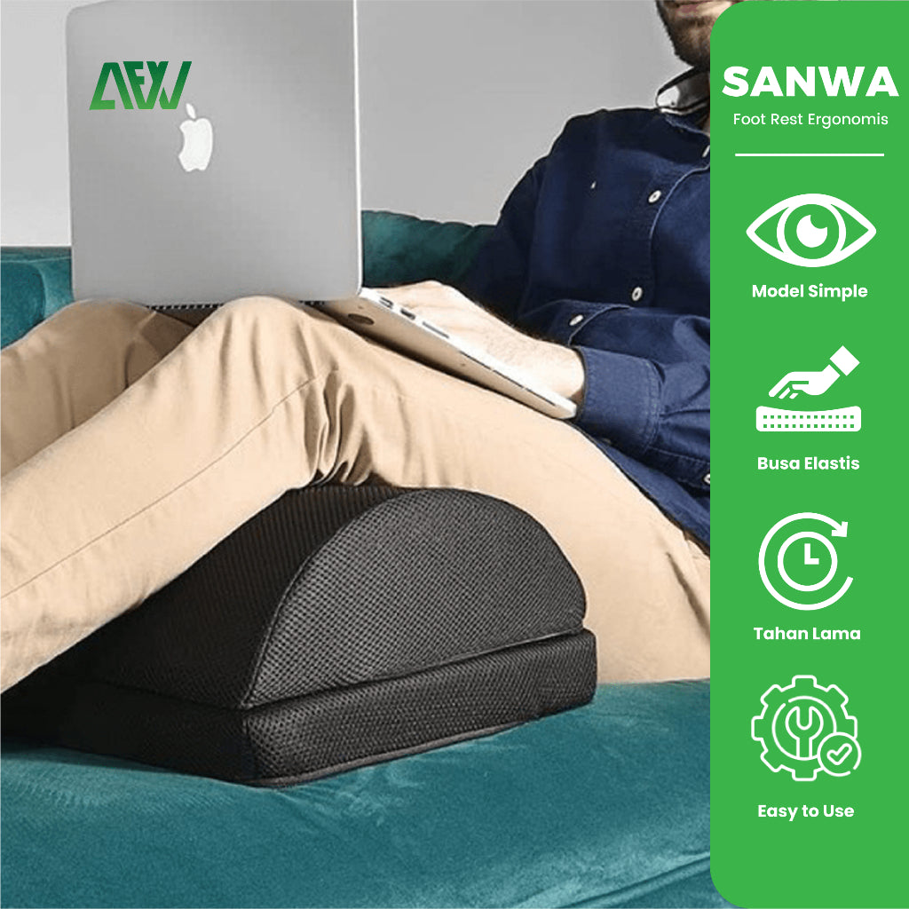 SANWA Foot Rest Ergonomic Footrest Under Desk Foot Rest Pillow