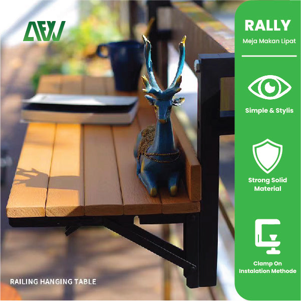 RALLY Meja Makan Lipat Balkon Meja Kerja Gantung Coffee Table Clamp On