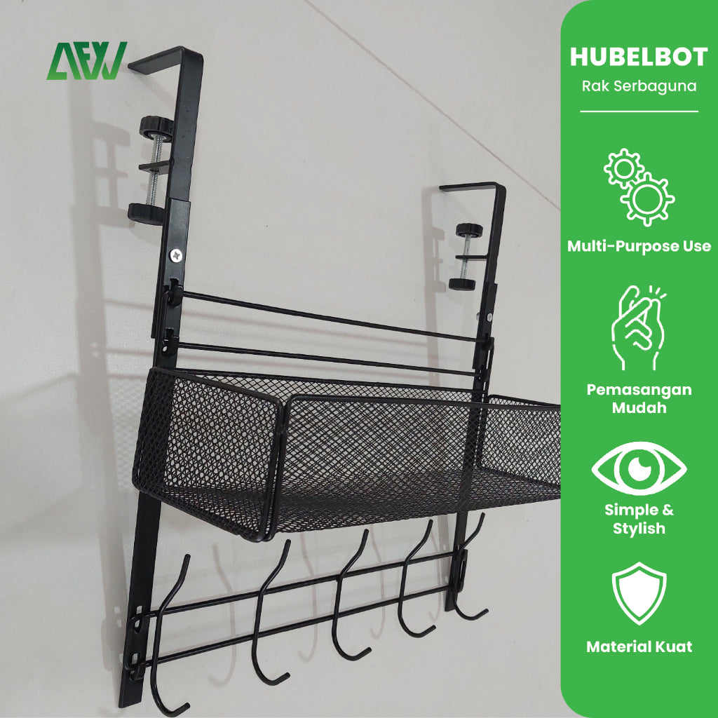 HUBELBOT Multipurpose Under Desk Table Hanging Rack Basket Clamp