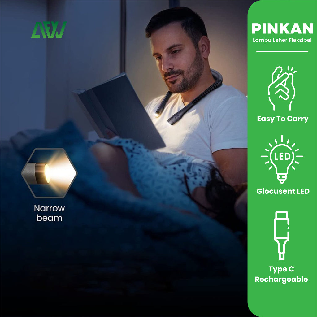 PINKAN Lampu Baca Tidur USB Reading Lamp Lampu Leher Adjustment