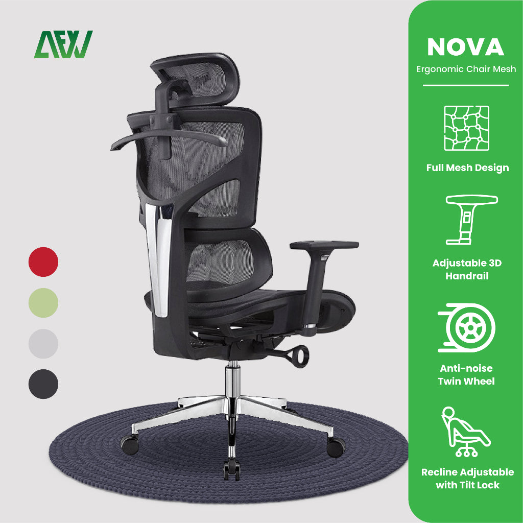 NOVA Ergonomic Chair Kursi Kantor Mesh Kursi Kerja