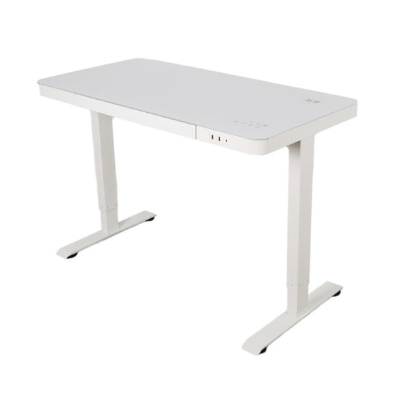 HALNING Standing Desk Adjustable Desk Glass Top Set Meja Elektrik