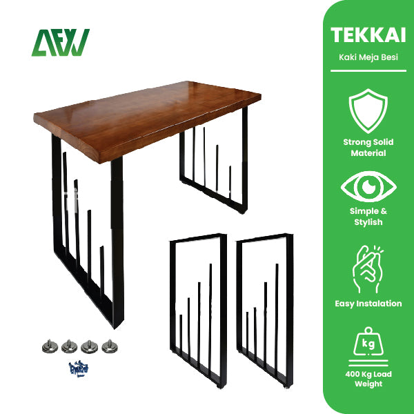 TEKKAI Kaki Meja Kerja Besi Metal Table Leg Heavy Duty Rangka Meja