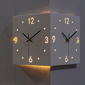 PARIS Jam Dinding LED Modern Minimalis Double Sided Corner Wall Clock