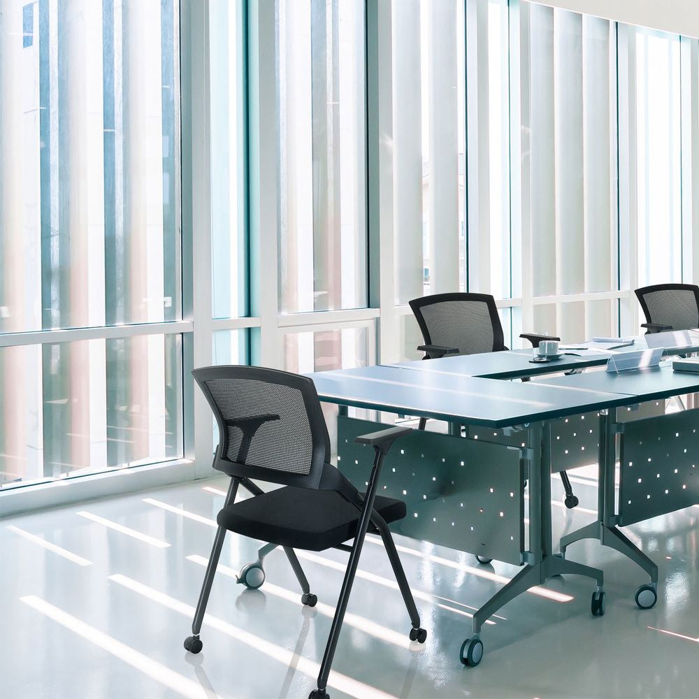 FALCO Kursi Kerja Kantor Flip Ergonomis Stainless Steel Busa + Roda ALL FOR WORK