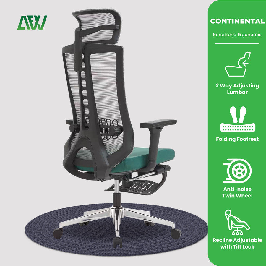 CONTINENTAL Ergonomic Office Working Chair Footrest