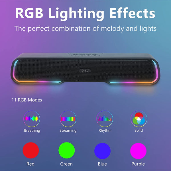 LIGHTY Portable Bluetooth Speaker Ultra Bass RGB Soundbox