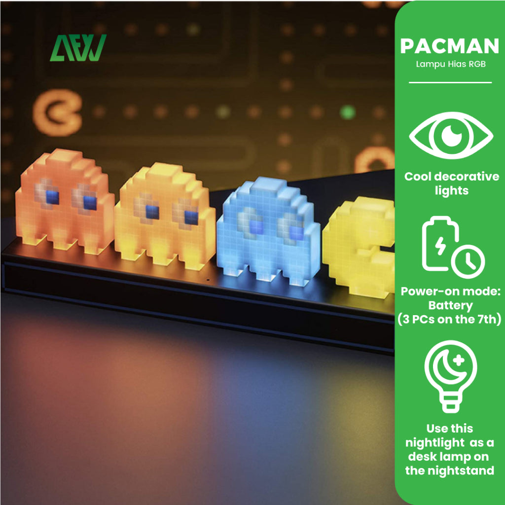 PACMAN Lampu Hias RGB Light Desk Lamp Figure Pajangan Lampu Tidur Lamp