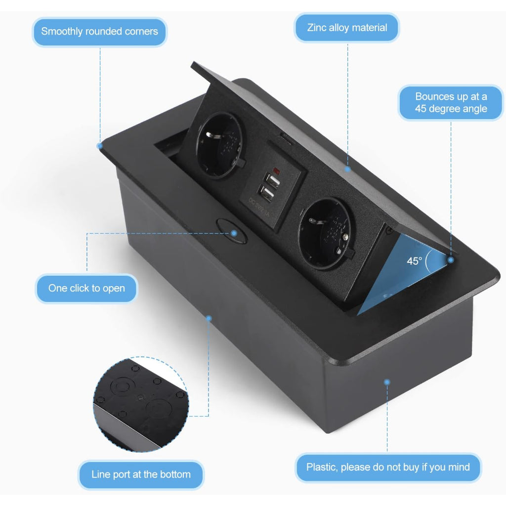 Built-In Table Socket Adds On For Toptable Standing Desk AFW