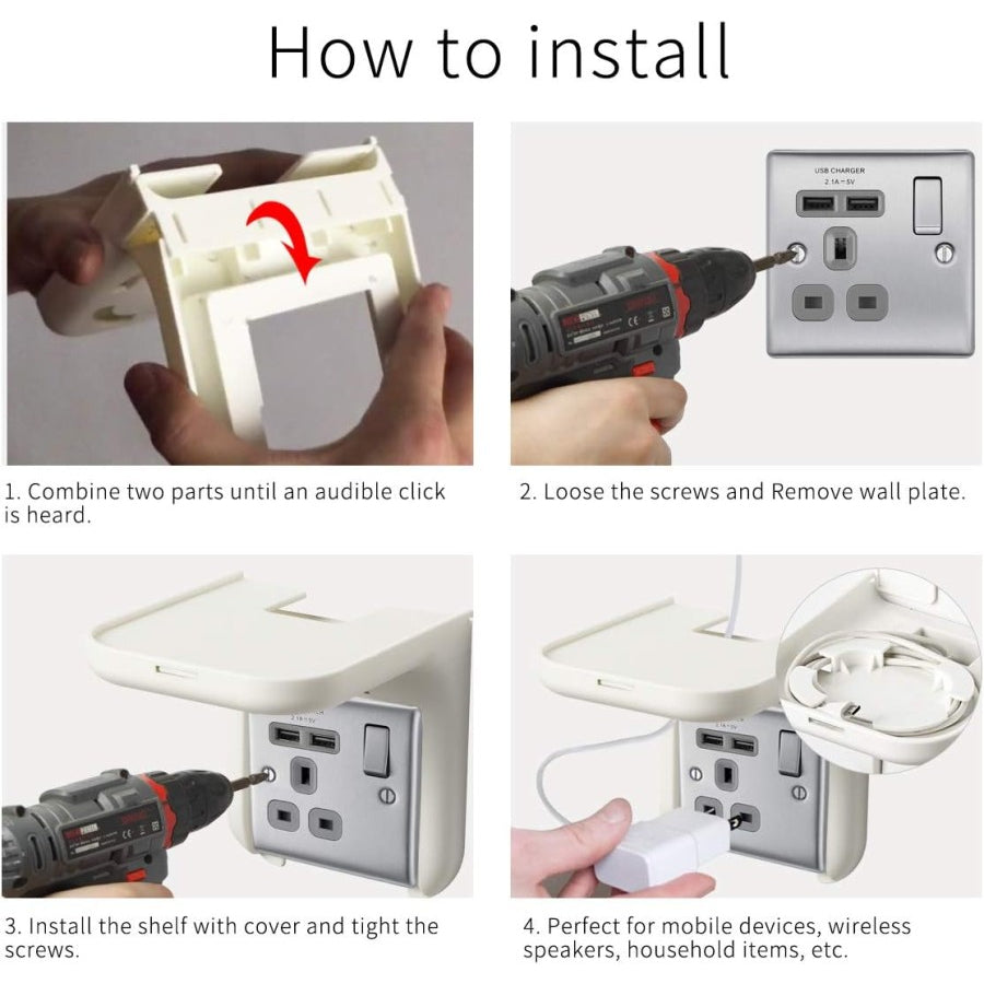 HOOKTEQ Gantungan Colokan Stop Kontak Cable Management Holder Kabel