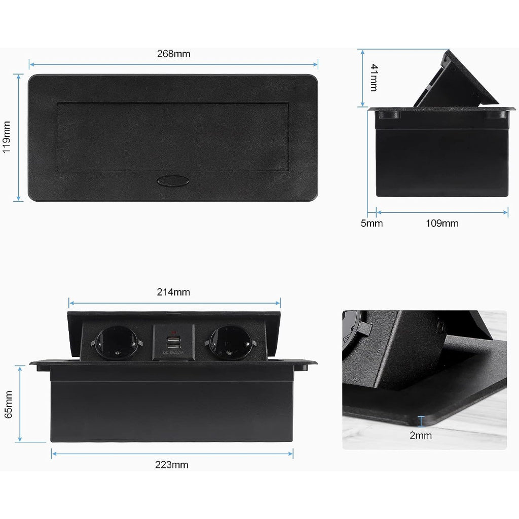 Built-In Table Socket Adds On For Toptable Standing Desk AFW