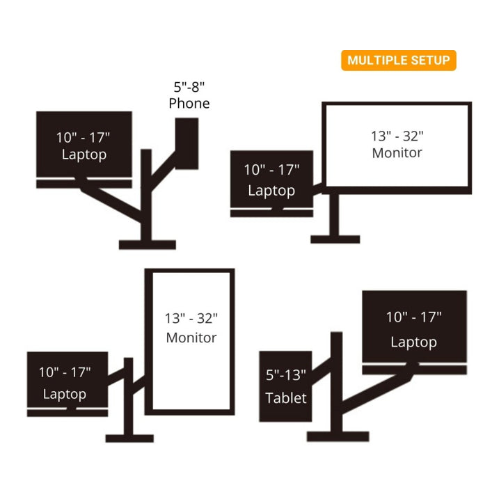 VALE Bracket Monitor TV LED Desk Mount Braket Stand Laptop Stand Dudukan Tablet 3in1