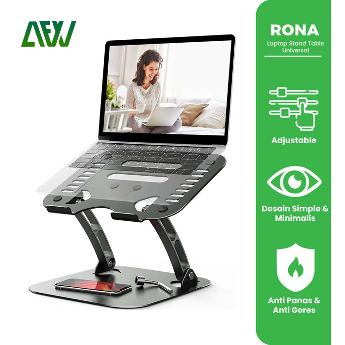 RONA Laptop Stand Tablet Universal Rotated Adjustable Alumunium