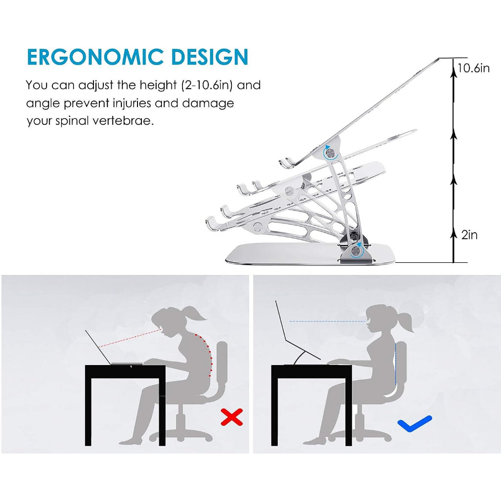 RONA Laptop Stand Tablet Universal Rotated Adjustable Alumunium