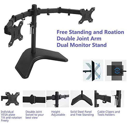 ROMARIO MS01N Dual Monitor Desk Monitor Bracket 10-30 Inch