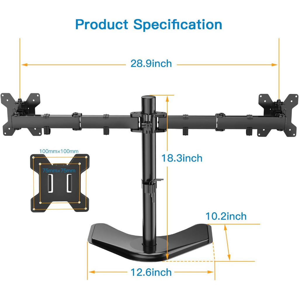 ROMARIO MS01N Bracket Monitor Meja Dual Monitor 10-30 Inch