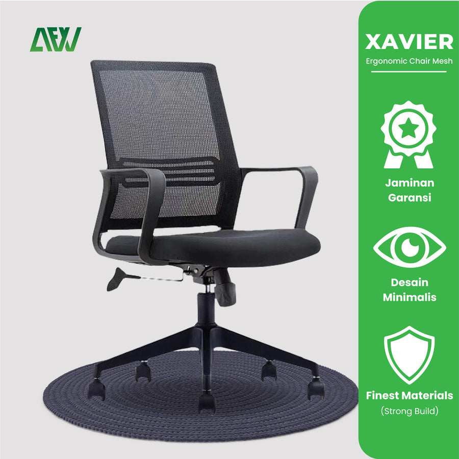 XAVIER Black Ergonomic Partition Staff Gaming Chair Office Work Chair