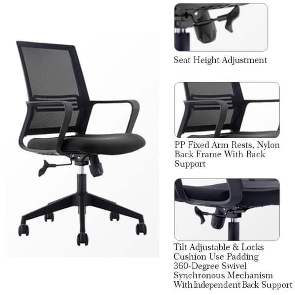 Kursi Kerja Kantor Kursi Gaming Staff Partisi Ergonomic Hitam XAVIER