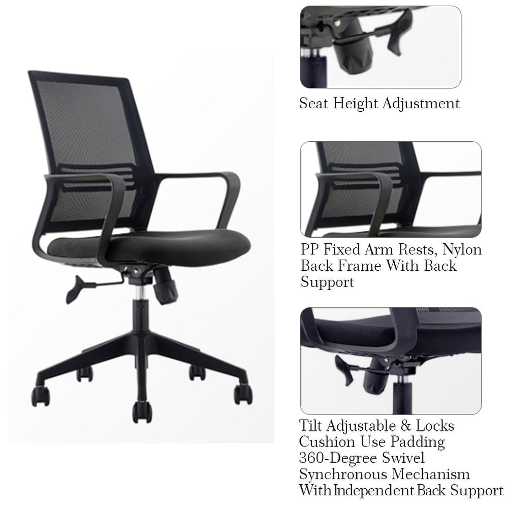 XAVIER Black Ergonomic Partition Staff Gaming Chair Office Work Chair