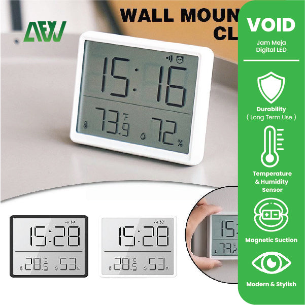 VOID Jam Meja LED Jam Dinding Digital Clock Magnetic Wall Mount Clock