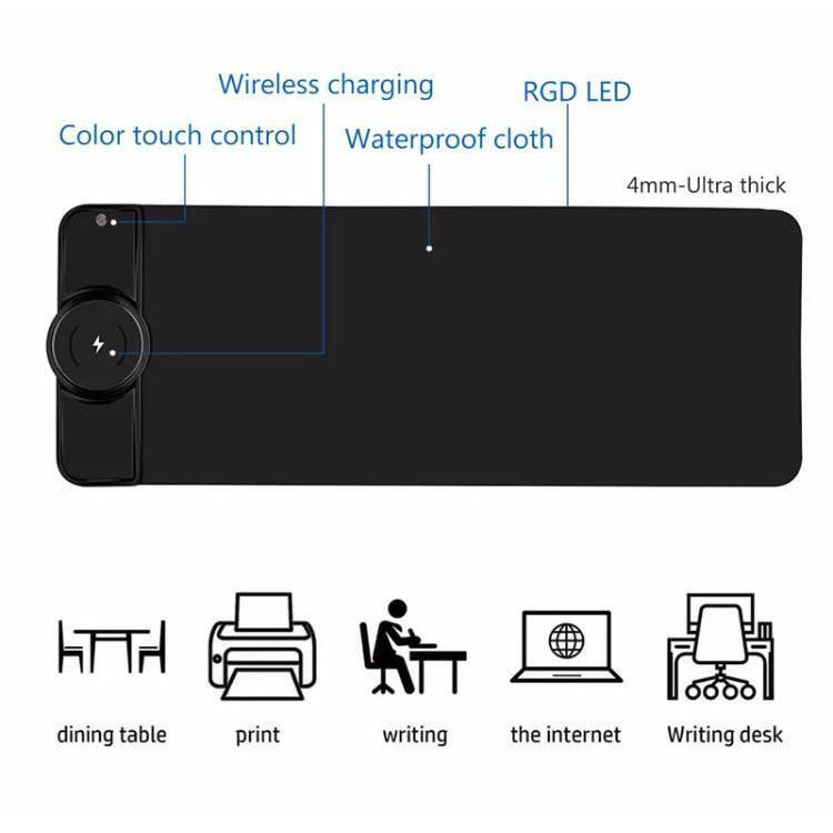 ERTX Gaming Mousepad RGB with Build in Charging Station