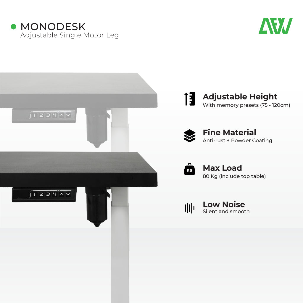 Adjustable Electric Table Legs Electric Working Gaming Desk ALL FOR WORK - Single Desk 2791