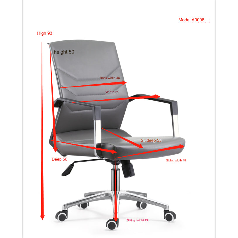 EYDEN Office Chair Leather Meeting Chair Ergonomic Director's Work Chair ALL FOR WORK