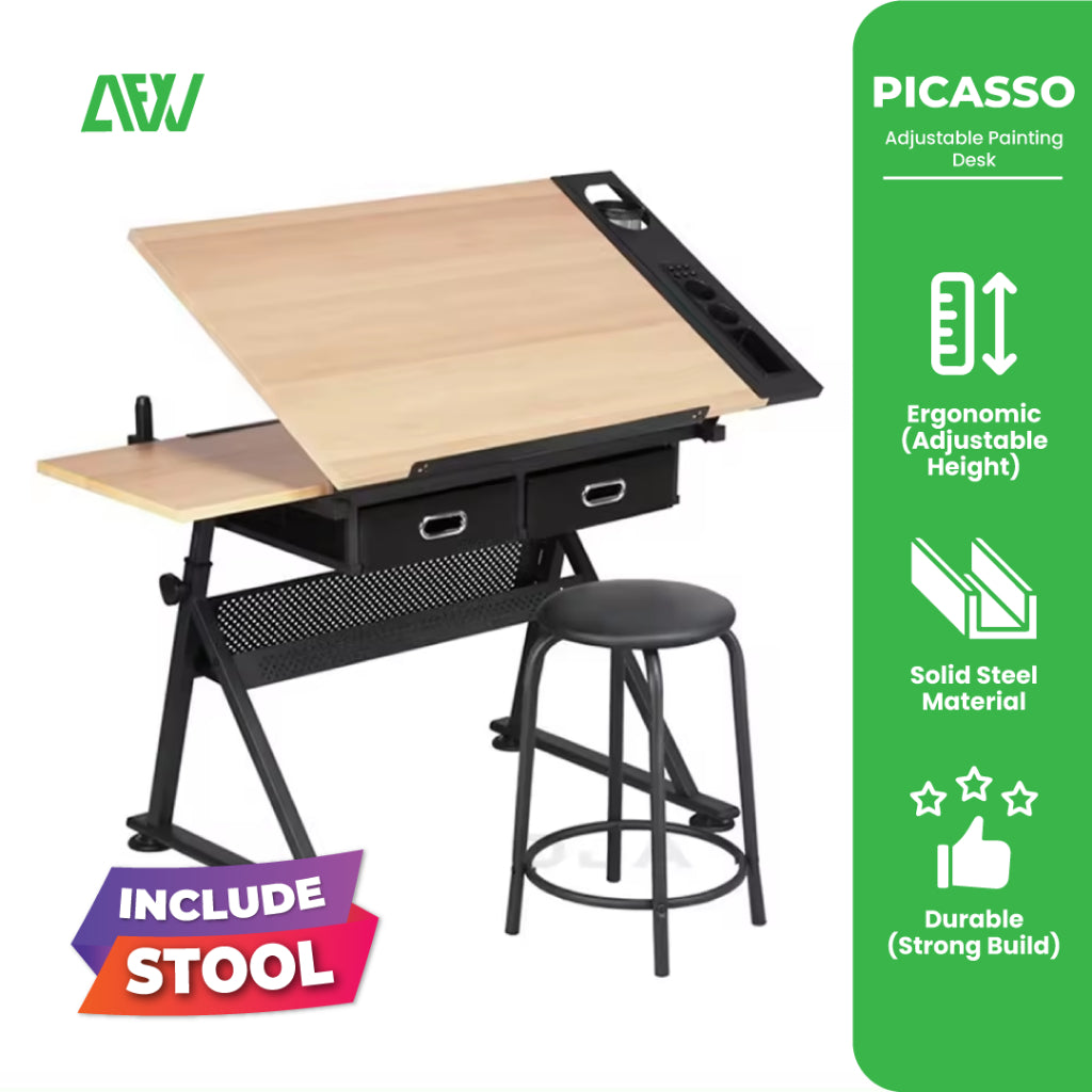 PICASSO Meja Lukis Meja Gambar Adjustable