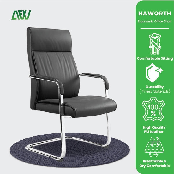 HAWORTH Kursi Kantor Kulit Kursi Hadap Meeting Direktur Office Chair