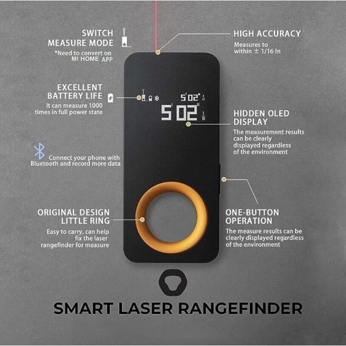 HOTO Smart Electric Meter Room Mini Infrared Laser Meteran Serbaguna