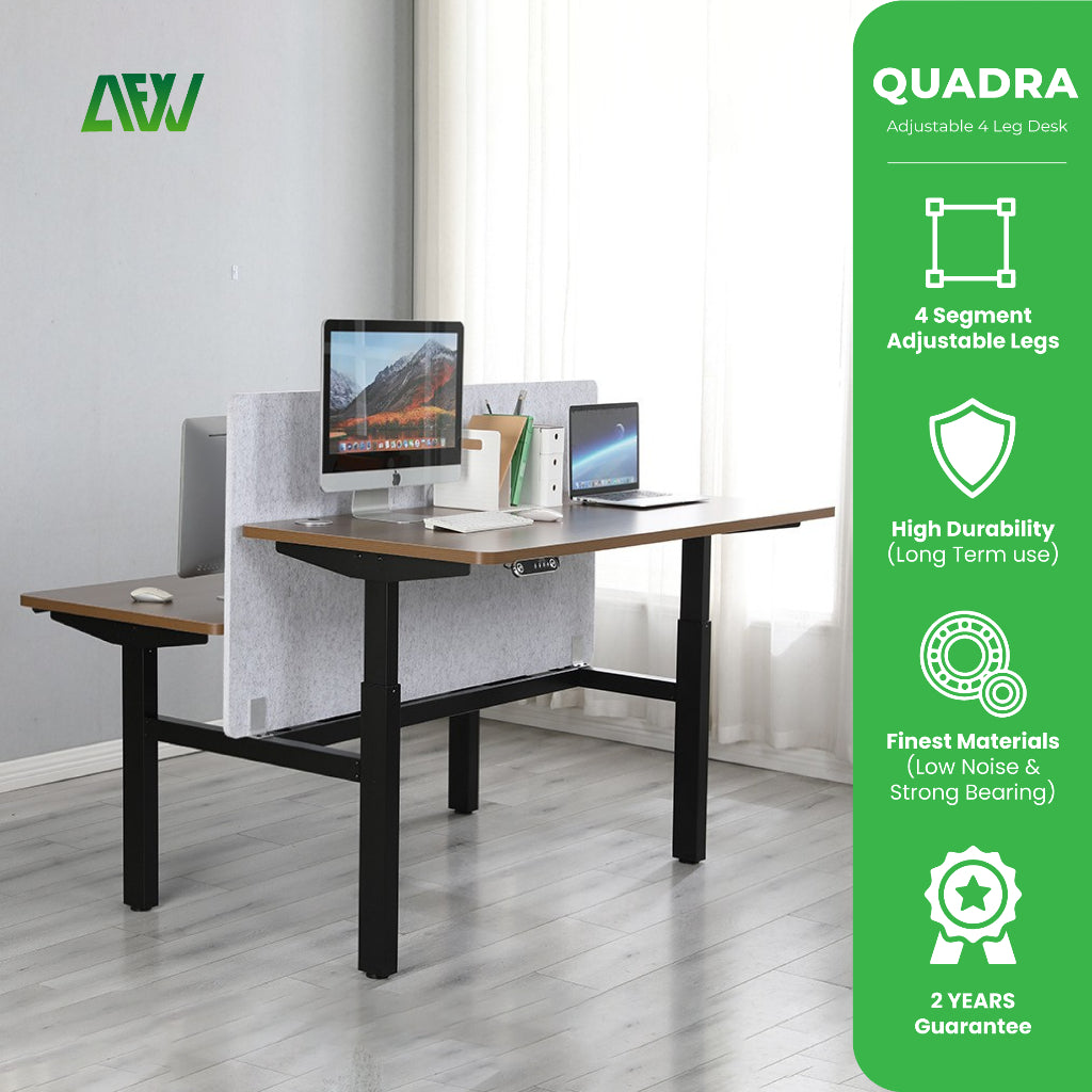 QUADRA Electric Work Desk Adjustable Standing Desk Frame 4 Motors Quadra Motor Gaming Desk ALL FOR WORK