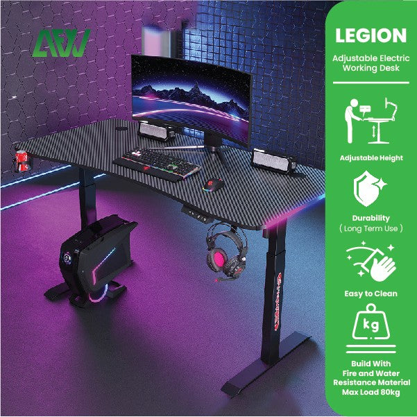 LEGION Standing Desk Electric RGB Adjustable Gaming Work Desk