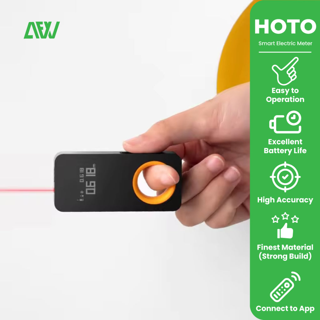 HOTO Smart Electric Meter Room Mini Infrared Laser Multipurpose Meter