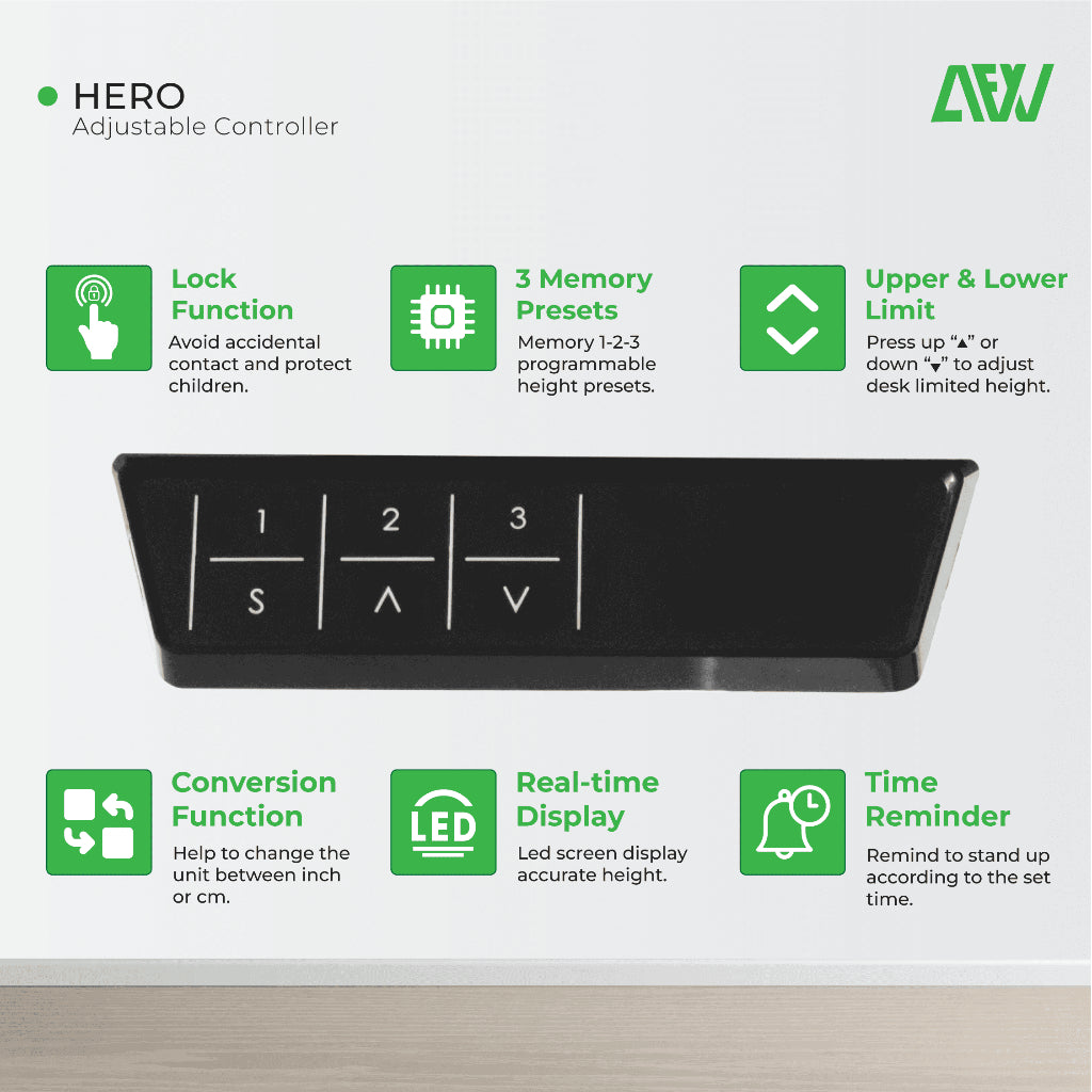 HERO Standing Desk Meja Electric Adjustable Apps Control Working Desk