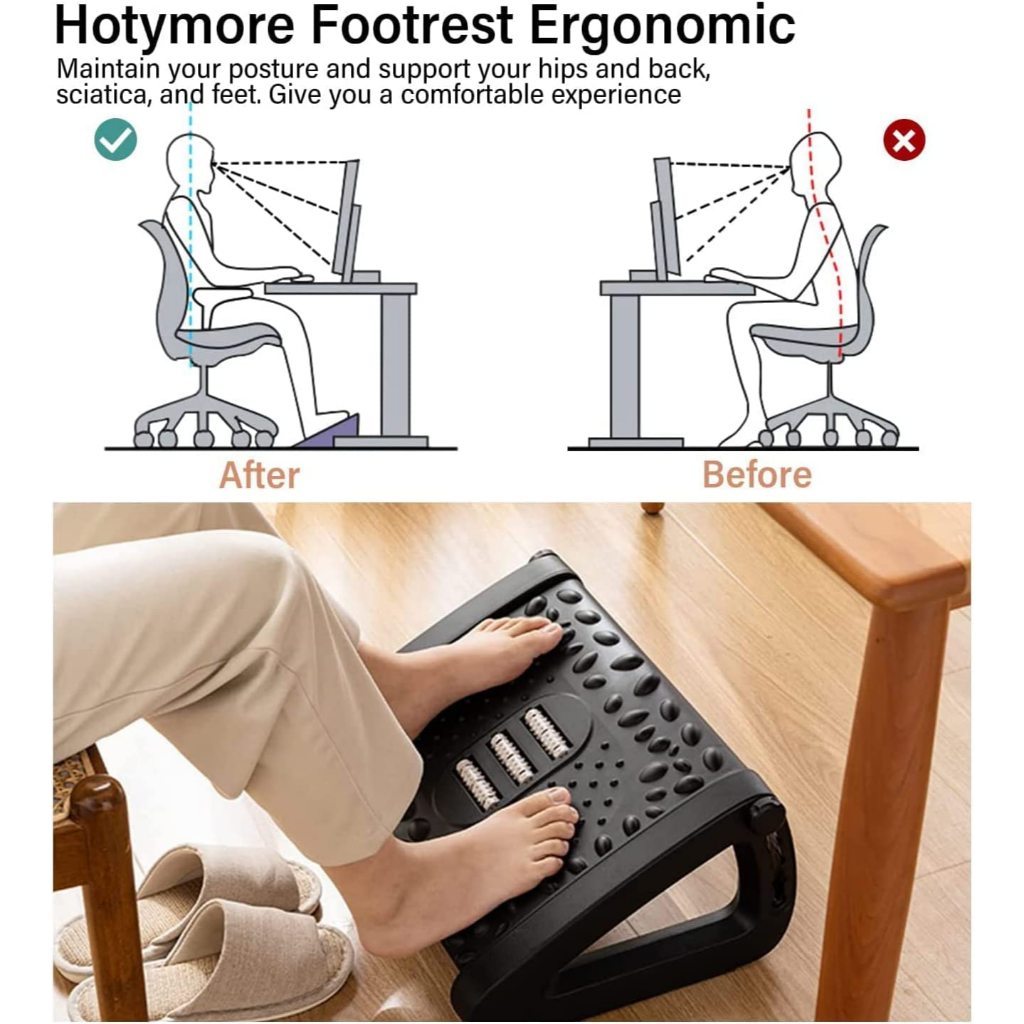 FLO Footrest Adjustable Ergonomic Pijakan Tatakan Kaki Sandaran Kaki Bawah Meja ALL FOR WORK