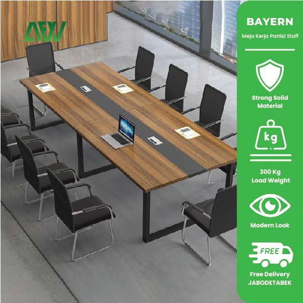 Large Minimalist Meeting Table BAYERN Solid HPL Meeting Desk Meeting Table