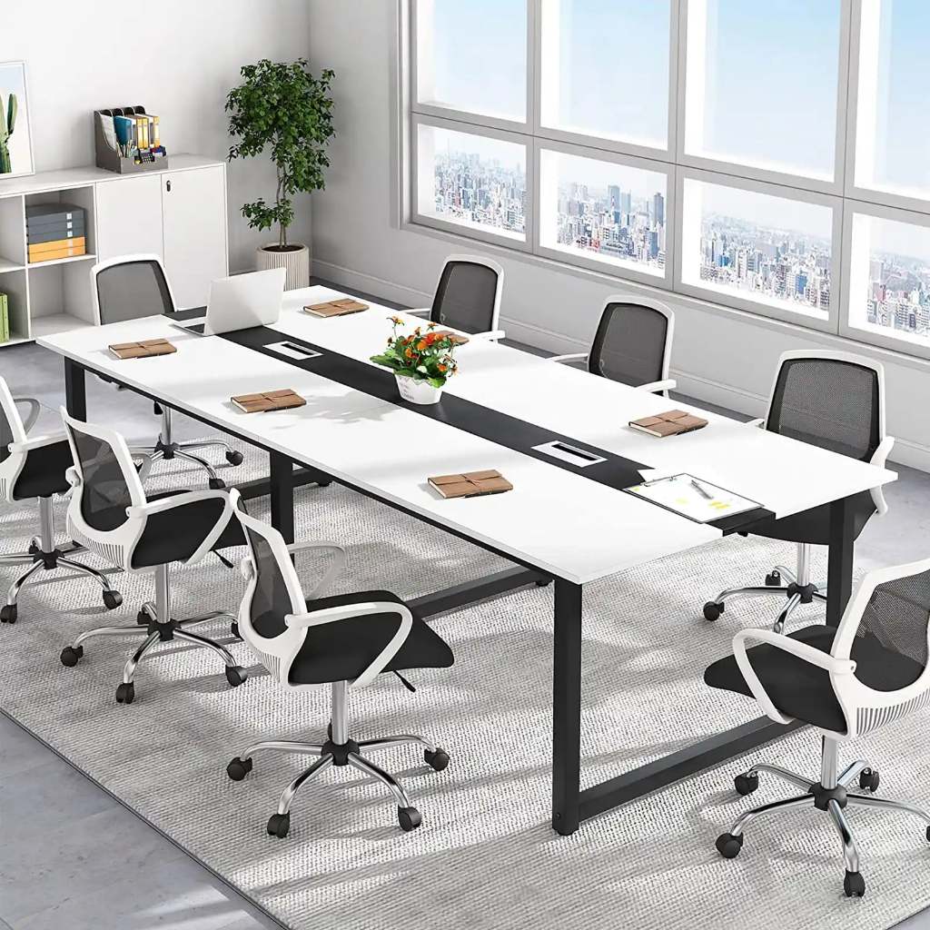 Premium Minimalist Design Meeting Table White Black VILLA Meeting Table