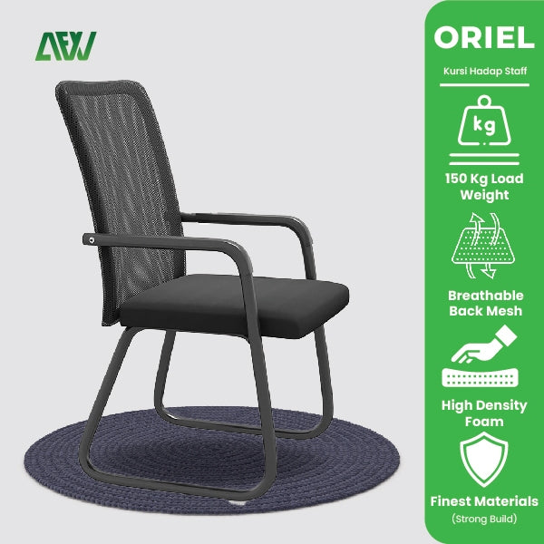 Net Facing Office Chair ORIEL Staff Iron Meeting Work Chair