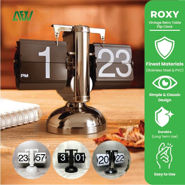 ROXY Jam Meja Klasik Kamar Vintage Retro Table Flip Clock Desk ALL FOR WORK