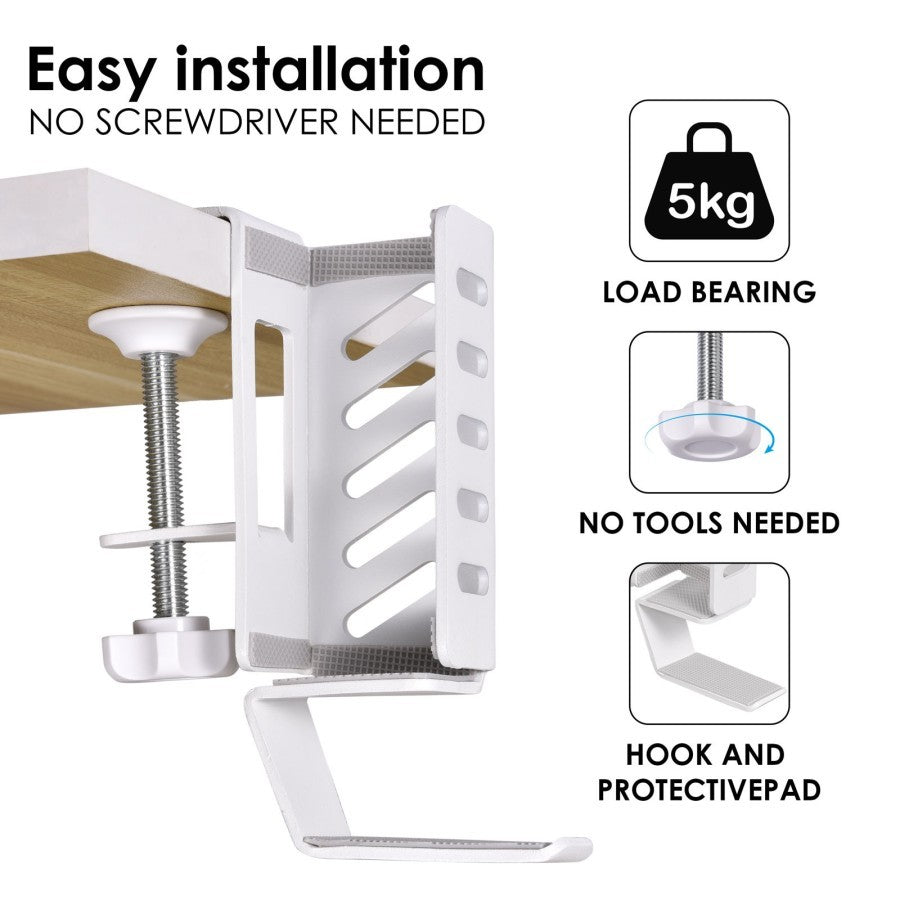 Multifungsi Side Bracket For Laptop / iPad Universal Adjustable + Hook