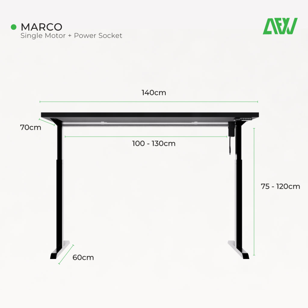 Meja Kerja Elektrik Meja Adjustable Standing Desk MARCO AFW