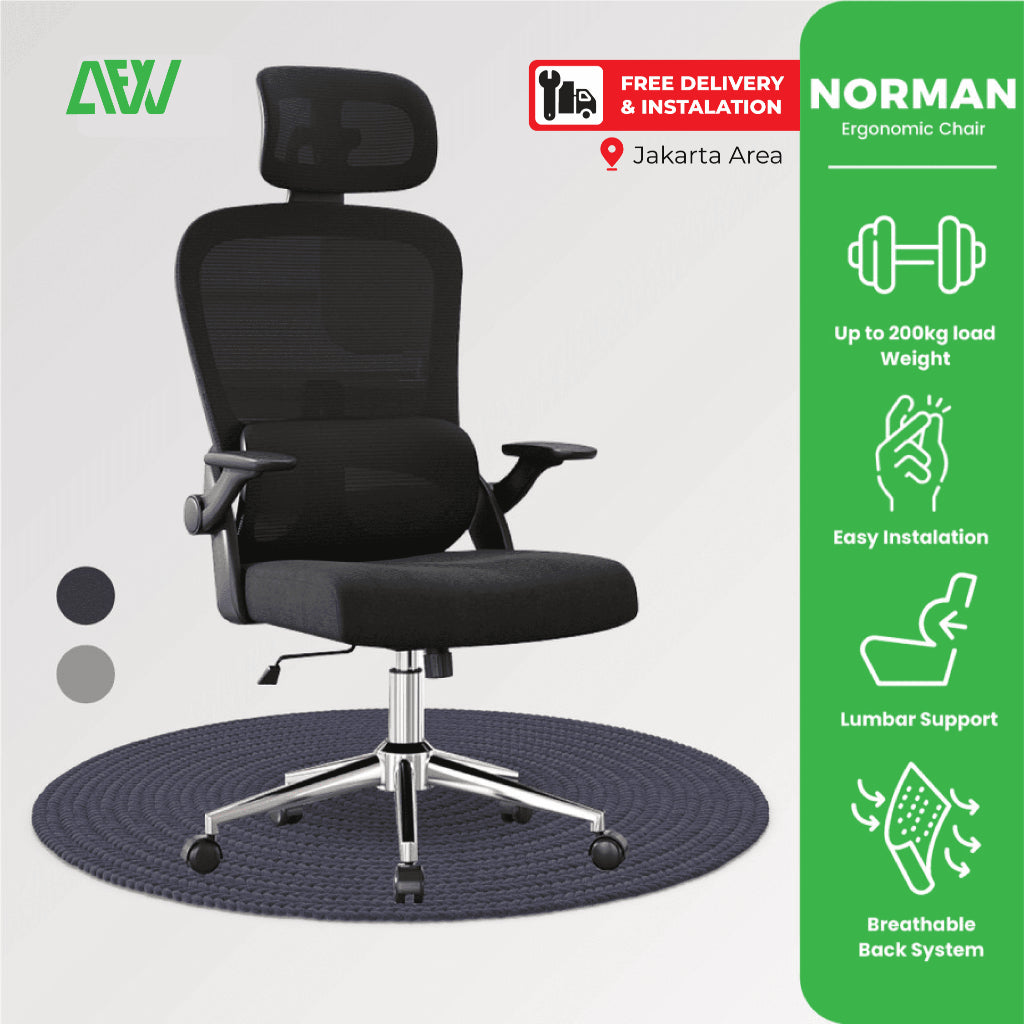 NORMAN Kursi Kantor Kursi Kerja Ergonomis Office Working Chair