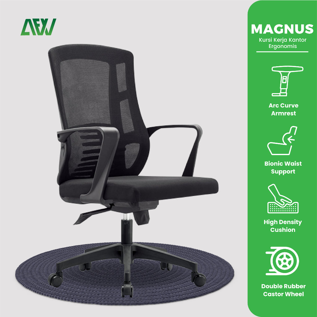 MAGNUS Kursi Kantor Kursi Kerja Ergonomis Kursi Staff Office Chair ALL FOR WORK