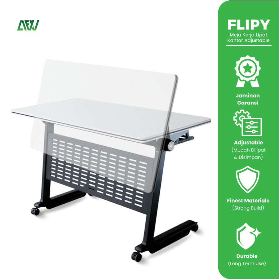 FLIPY Meja Kerja Lipat Latihan Kantor Adjustable Folding Desk Table