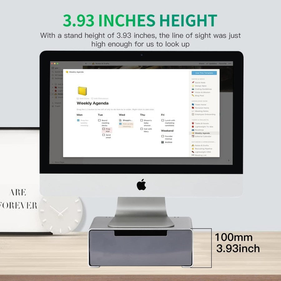 IDOCK Monitor Stand Riser Desk Shelf Meja Monitor Laci Penyimpanan Rak Organizer